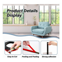 10 Rolls Total Window Grille Inserts Grid Kit Self Adhesive Peel and Stick Trim Simulated DIY Window Decorative Black