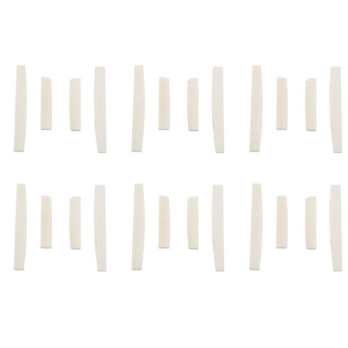12 Set di 24 Pezzi 6 Corde per Chitarra Acustica Bone Bridge Sella E Dado Realizzato in Real Bone