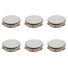 6X 7 Inch Musical Tambourine Tamborine Drum Round Percussion Gift for KTV Party
