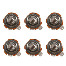 6X Pièces de Guitare et Accessoires Switchcraft 1/4 6,35 mm À 2 Conducteurs Châssis Mono Prise de Guitare Entrée Sortie