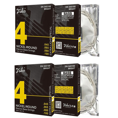 2 set Ziko Electric Bass Guitar 4 String Bass Guitar Strings 6 Nickel Would Professional Strings DN-045100