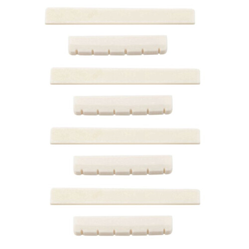 4X White Guitar Parts 6 String Classical Guitar Bone Bridge Saddle and Nut Set