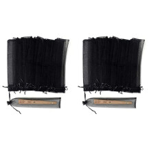 100Pcs Black Hand Fan Organza Bags 2 x 10 Inch Sheer Halloween Drawstring Pouches Folding Fan Gift Bags