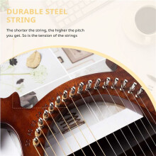 Lyre Harp, 16 String Mahogany Body String Instrument Body Instrument with Tuning Wrench and Spare Strings