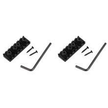 2X 7 String Locking Nut Electric Guitar Nut Tremolo Bridge 48mm (Black)