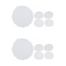 Silicone Resin Molds, 2 Pcs Large Resin Tray Mold + 8 Pcs Coaster Molds, Tray Molds, Tray and Coaster Epoxy Molds Set