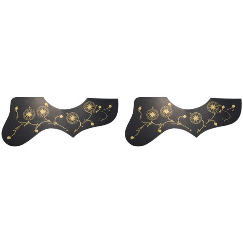 2X Flower Decoration EJ200 Style Acoustic Guitar Pickguard, Black