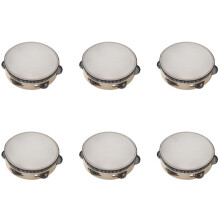 6pcs 6 Inches Early Education Teaching Aids Hand Tambourine Children Percussion Tambourine Dance Hand Drum with 4 Bells