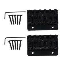 2X Czarny 6-Strunowy Mostek do Gitary z Twardym Ogonem do Gitary Strat