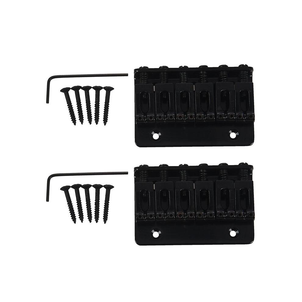 2X Black 6 String Fixed Hard Tail Guitar Bridge For Strat Guitar 6033201994506