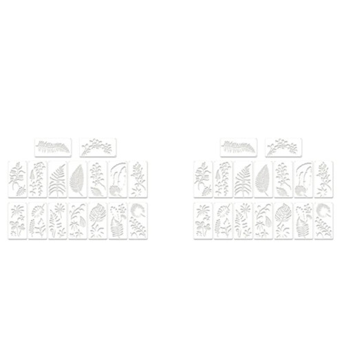 32 Pieces Leaves Stencil Reusable Sheet Painting Stencil Sheet Wall Stencil Leaf Pattern Template Tropical Leaf Reusable