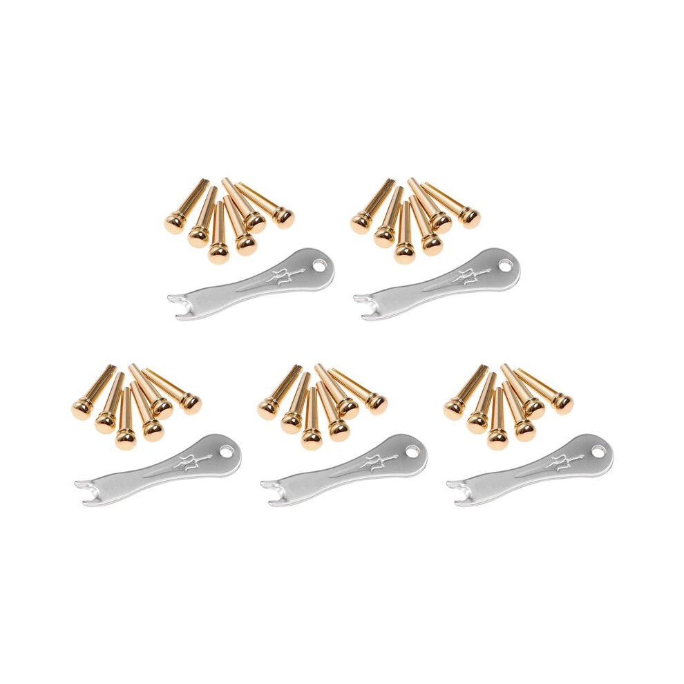 Guitar Bridge Pins 30Pcs Brass Endpin For Acoustic Guitar With Guitar Bridge Pin Puller 6031329055390