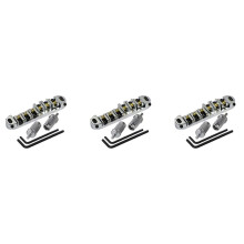 3X Chrome Metal Plated Roller Saddle Tune-O-Matic Bridge for Style Electric Guitar Replacement
