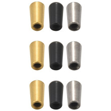 9Pcs Guitare Commutateur Pointe, Interrupteur À 3 Voies Bouton Capuchon Cuivre pour Lp Epi Guitare, Argent Pistolet-or Noir