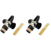 2X Mouthpiece Kit, Includes Ligature+Clarinet Reed 2.5+Black Clarinet Mouthpiece Plastic Cap Musical Instrument