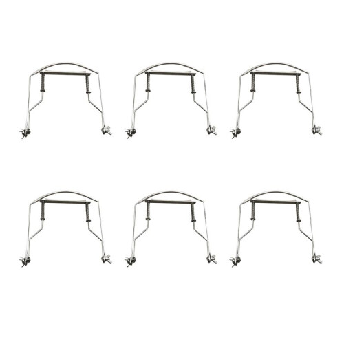 6X Support Cou D'Harmonica 10 Trous Harpe Bleu Bouche Support D'Orgue Support de Harmonica - Argenté