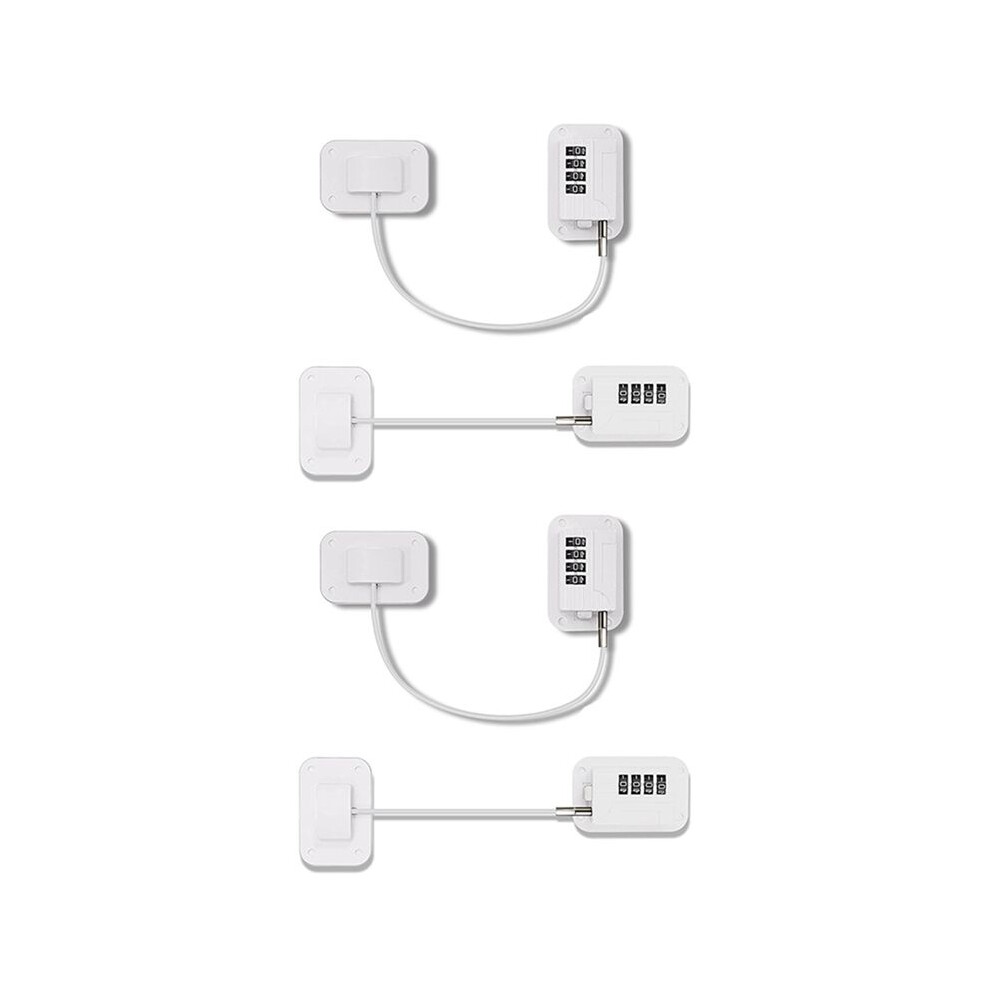 4 Pieces Refrigerator Lock Freezer Lock Fridge Door Lock Combination Child Safety Locks For Cabinets Drawer (White) White