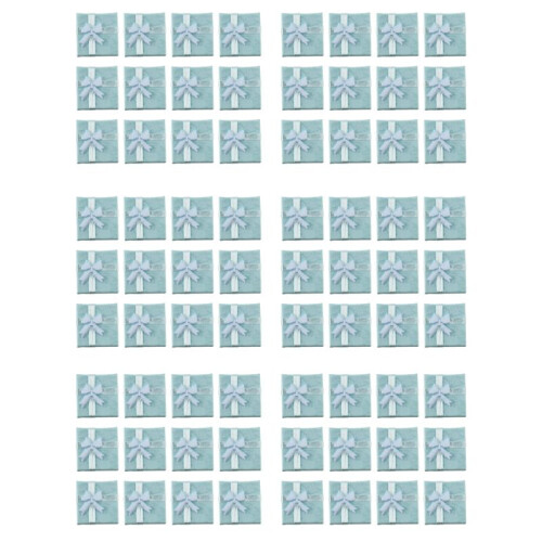 72Pcs BlueJewelry Ring Earrings Bangle Gift Boxes Cutely Small Gift Box