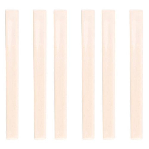 6 Pcs Spare Part Beige Plastic Bridge Saddle Nut for Classical Guitar