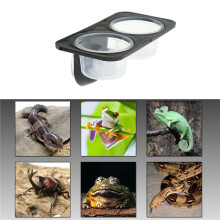 2X Reptielen & Amfibieën Hagedis Gekko Zuignap Voerbakken Voedselcontainer met Kom voor Reptielenvoer en Watertoevoer-A