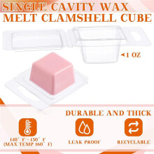 Stampi per Sciogliere La Cera da 400 Pezzi, Trasparenti, Quadrati da 1 Oz, per Candele, per Cioccolatini DIY, Candele Senza Cera, per Fare Sapone