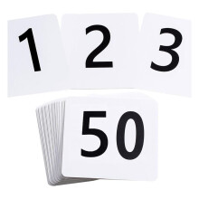 50 Szt. Numerów Stołów 1-50, 3,7 X 4 Cale Numery Stołów, Dwustronne Karty z Numerami Stołów - do Restauracji na Przyjęcie Weselne