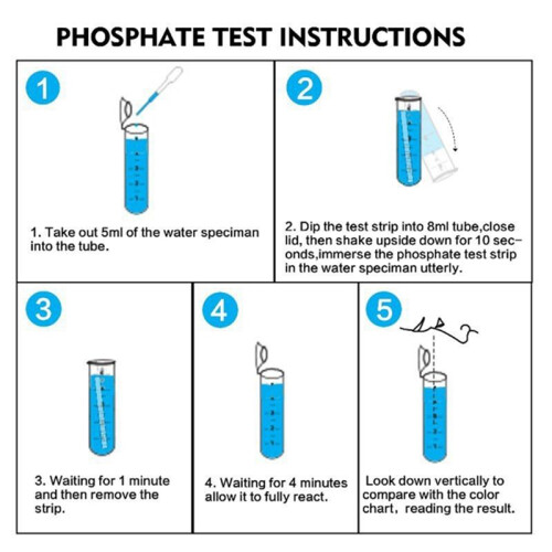 100X Swimming Pool Water Test Phosphate Detection Strips Fast &Precise Water Analysis,Aquarium Test Strips 2
