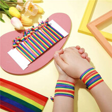 200PCS Pride Month Unisex Rainbow Bandana Gay Pride Handkerchief Wristband Wrist Band