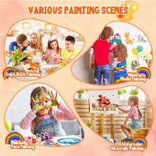 24 Pack 288Pcs Acrylic Paint Set with Brushes for Kids Adults Paint, 12 Colors Washable Acrylic Paint Strips