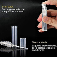 120Pcs Transparent Empty Spray Bottles 3Ml Cosmetic Containers & 50Pcs 5Ml Empty Transparent Plastic Spray Bottle