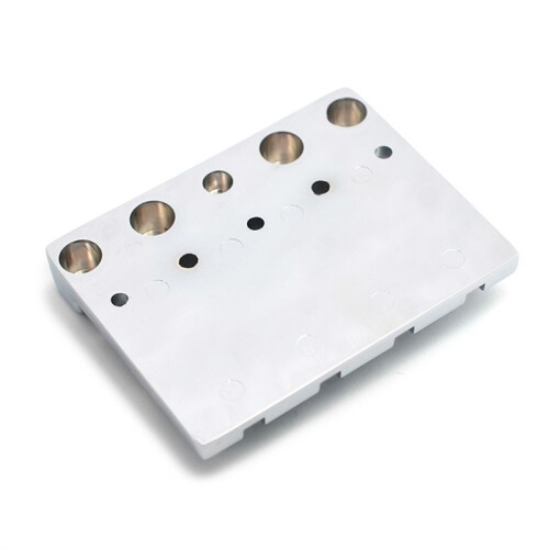 Vintage 4 String Bass Bridge 82.3x63.5MM String Bottom Through String Spacing 19MM Bass Fixed Bridge Silver 2
