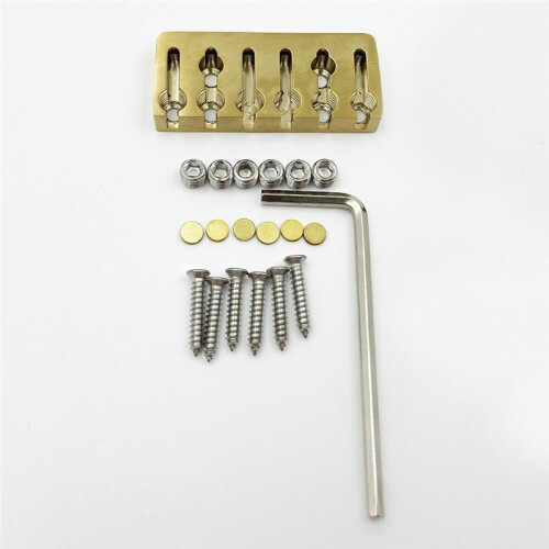 6 String Headless Guitar Bridge String Lock for 6 String Headless Electric Guitar Gold 1