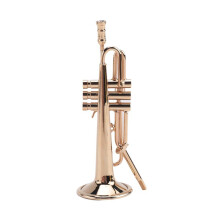 Copper Miniature Trumpet with Stand and Case Musical Instrument Miniature Replica Model Trumpet Home Ornament