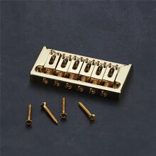 6 String Fixed Saddles Guitar Bridge Top Load Tailpiece Electric Guitar Part Gold