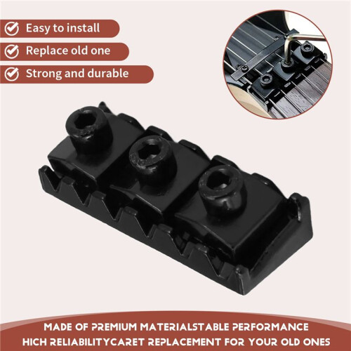 42mm Guitar Metal String Lock Locking Nut for Electric Guitar Tremolo Double Lock System, Black 2