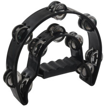 3X Compact Double Half Moon Music Tambourine Percussion Tamborine Drum Durable
