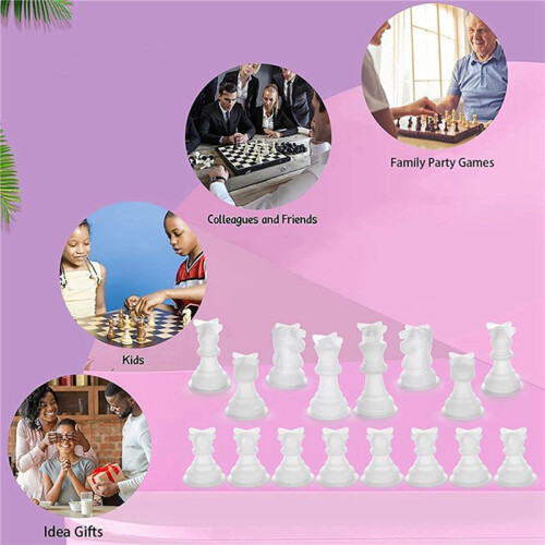 3set Chess Mold for Resin Silicone Chess Resin Mold Chess Crystal Epoxy Casting Molds 1