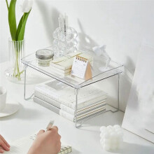 2 Estantes de Escritorio Transparentes, Portavasos, Estante Plegable, Estante de Baño, Soporte para Cajas de Especias de Cocina