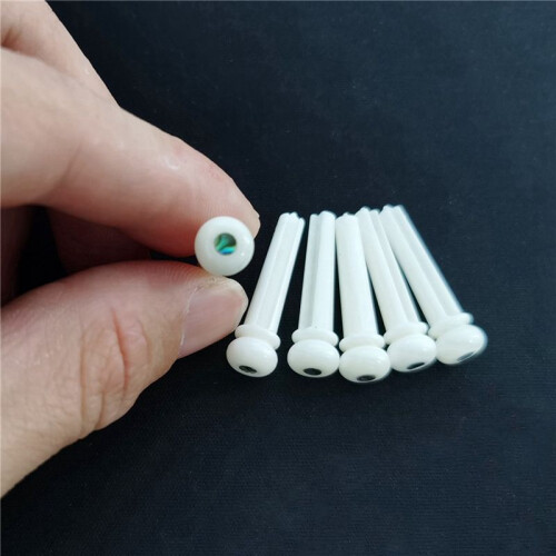 2X Gitarr Nötkreatur Benmaterial Akustisk Gitarr Bridge Pins med Pearl Shell Dot för Akustiska Folkgitarr Tillbehör 1
