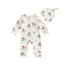(0-3 Months, White) Set de 2 cu căciulă.