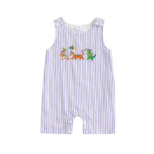 (12-18 Months, Purple) Salopetă de carnaval pentru bebeluși, cu animale drăguțe, broderie, fără mâneci, cu guler rotund.