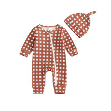 (0-3 Months, Khaki) Set de 2 cu căciulă.
