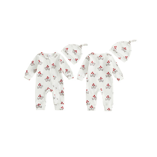 (Newborn, White) Set de 2 cu căciulă. 1