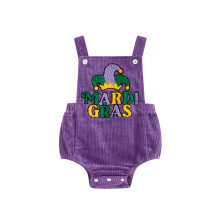 (12-18 Months, Purple) Salopetă bebeluși MardiGras, mâneci, nou-născuți.