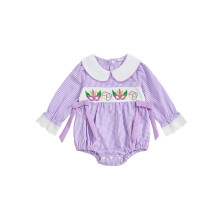 (12-18 Months, Purple) Baby-Mädchen-Mardi-Gras-Strampler, lockere Passform, Ärmel, Neugeborenen-Jumpsuit.