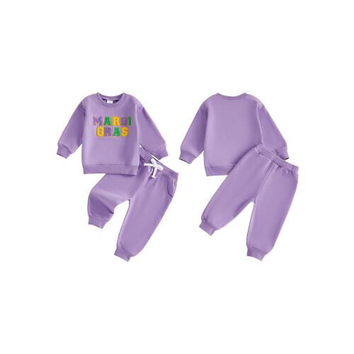 (18-24 Months, Purple) Conjunto de dos Mardi Gras. 1