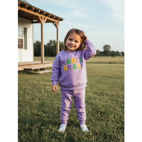 (18-24 Months, Purple) Conjunto de dos Mardi Gras. 2