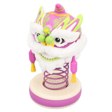 Bobblehead en forme de lion pour voiture – caoutchouc violet et blanc