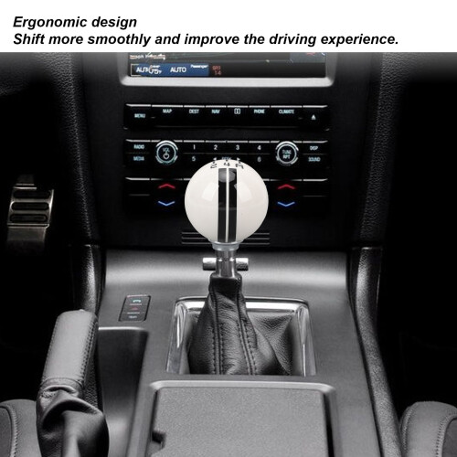 White Black 5 Speed Manual Shift Knob for Mustang