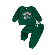(12-18 Months, Green) Conjunto de sudadera y pantalón de chándal de golf para bebé niño pequeño, otoño